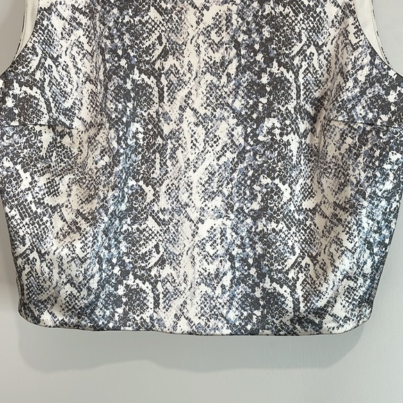 Abercrombie & Fitch NWT Satin Snakeskin Print Crop Low Back Sleeveless Top XL - Picture 4 of 11